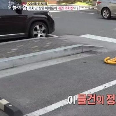 아파트 주차장에 개인 주차봉을 설치한 이유 레전드.jpg