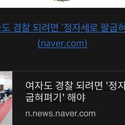 여경 시험 정자세 팔굽혀펴기 여시 댓글 반응