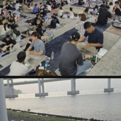 음주 금지된 부산수변공원 근황 ㄷㄷ