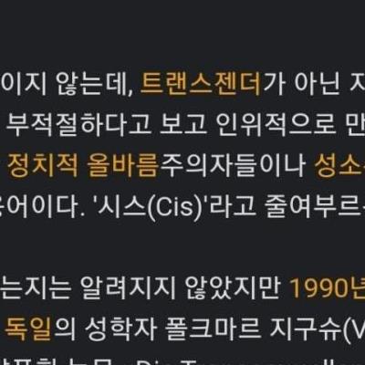 시스젠더 레즈비언 들어 봤나요?