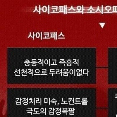 사이코패스와 소시오패스의 차이점.